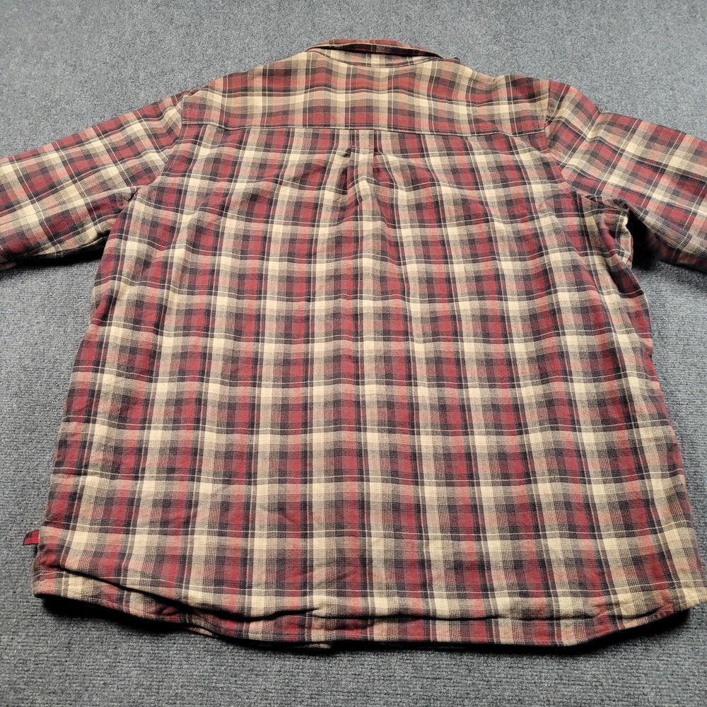 Woolrich Shirt Jacket Mens 2XL Red Plaid Flannel Lined Shacket Button Front - Picture 3 of 7